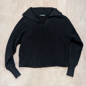 Black Ribbed Women's Sweater